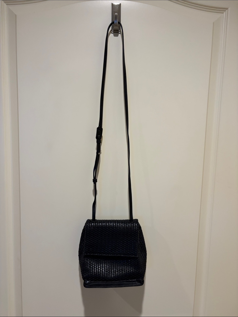 Christopher Kon Classic Black Woven Crossbody Bag